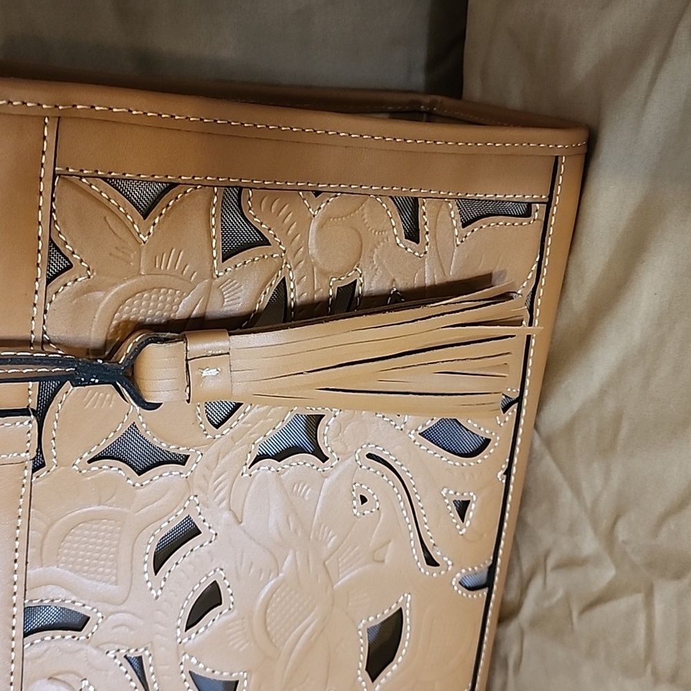 PATRICIA NASH Gianella Tote Mesh Cavo Appllique Tooled - Picture 10 of 10